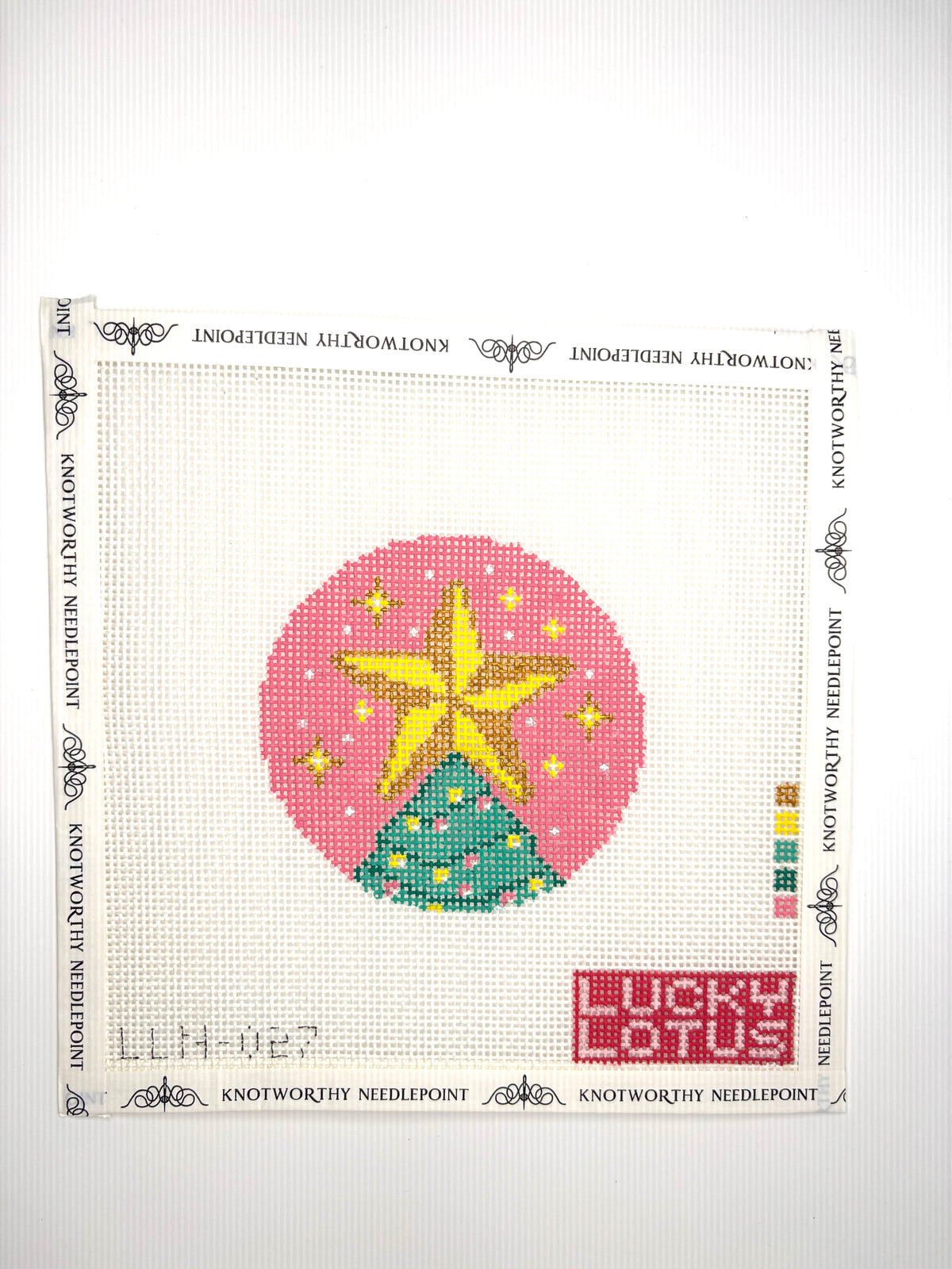 Christmas Tree Starlight Needlepoint Canvas by Lucky Lotus Needlepoint (LLN027) | 13 Mesh