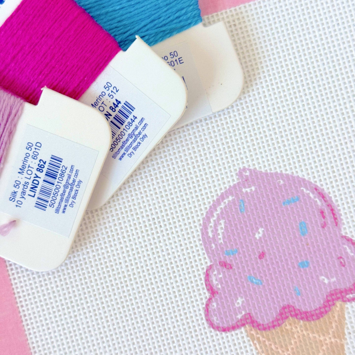 Ice Cream Summer Needlepoint Canvas