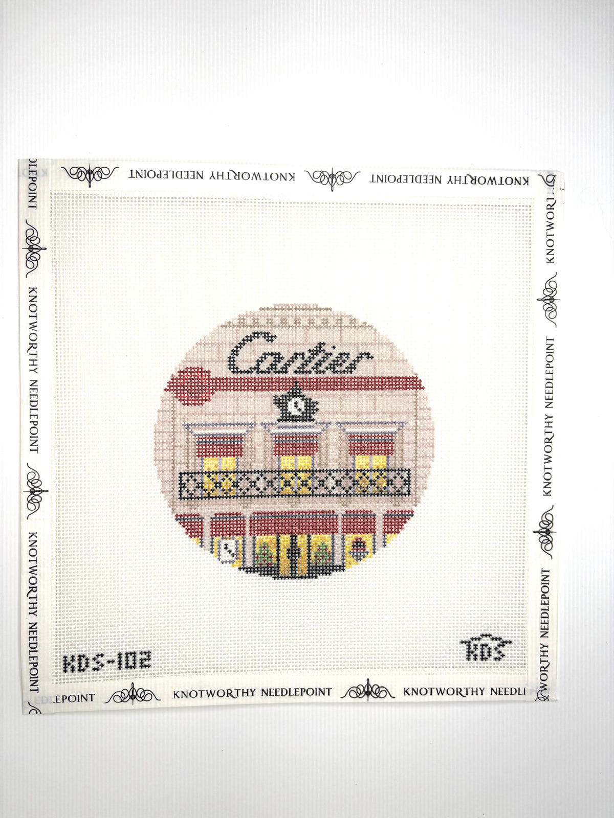 Cartier Round needlepoint canvas KDS-102 by Kirkland Design Studio on 18 mesh