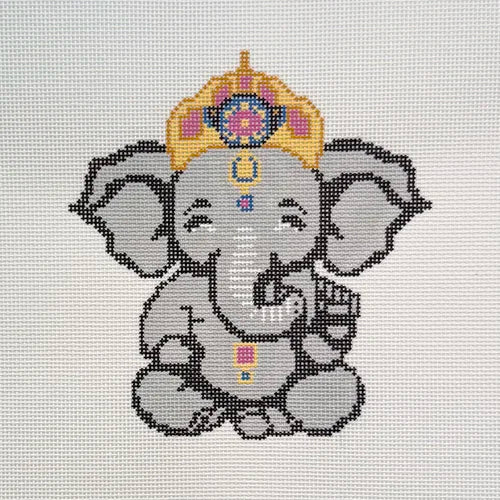 Rangoli Ganesh Needlepoint Canvas – 18 Mesh | Independent Belle IBD69