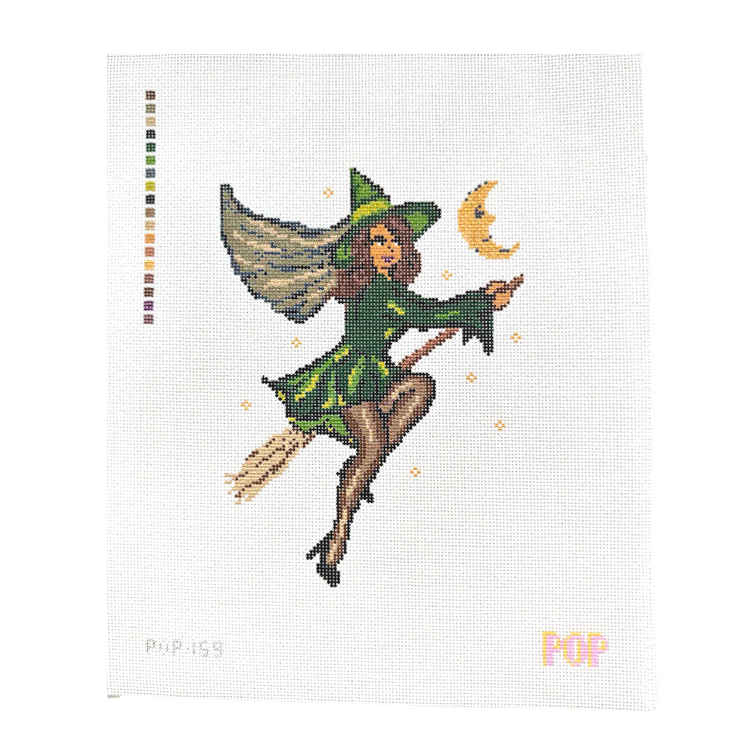 Retro Witch in Green by Pop Needle Arts (Pre-Order) POP-159