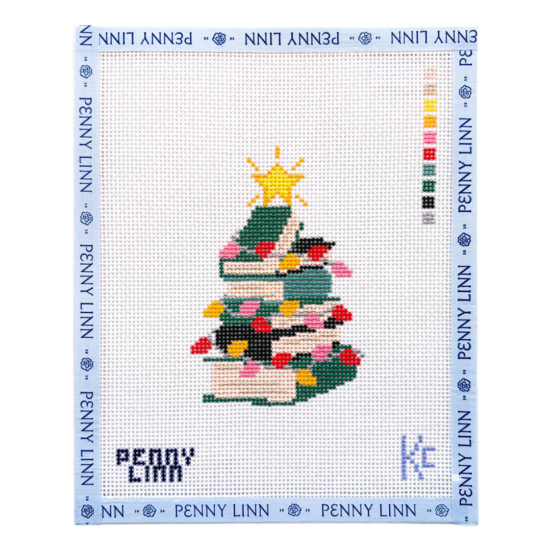 Tree of Books Needlepoint Canvas by Penny Linn x Kyra Cotter Design (Pre-Order)