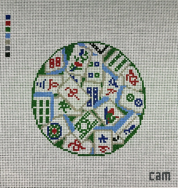 Mahjong Tiles Needlepoint Canvas by CAM Designs (Pre-Order)