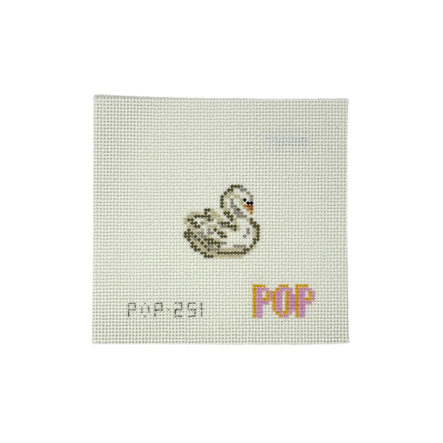 POP-251 Swan Mini – White Needlepoint Canvas by Pop Needle Arts (Pre-Order)