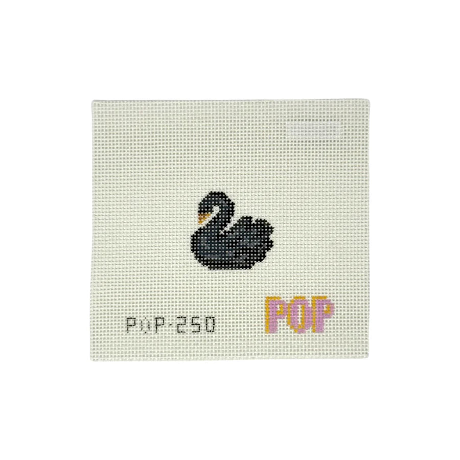 POP-250 Swan Mini – Black Needlepoint Canvas by Pop Needle Arts (Pre-Order)