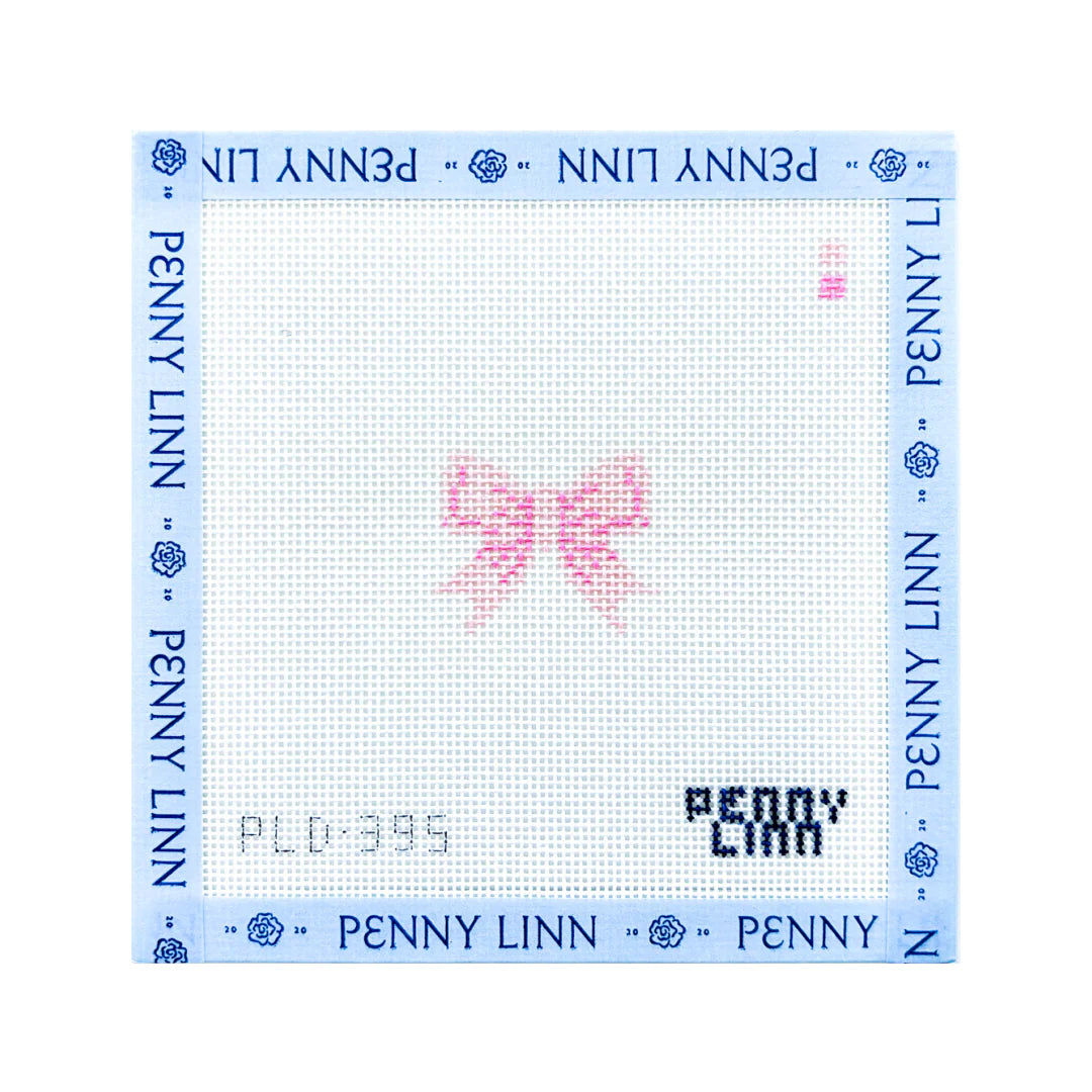 Tiny Beginner Bow – Pink Needlepoint Canvas by Penny Linn (Pre-Order)