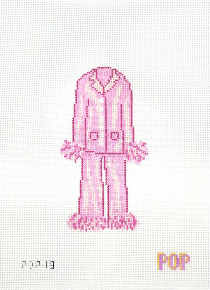 Pink Pajamas Needlepoint Canvas by POP Needle Arts