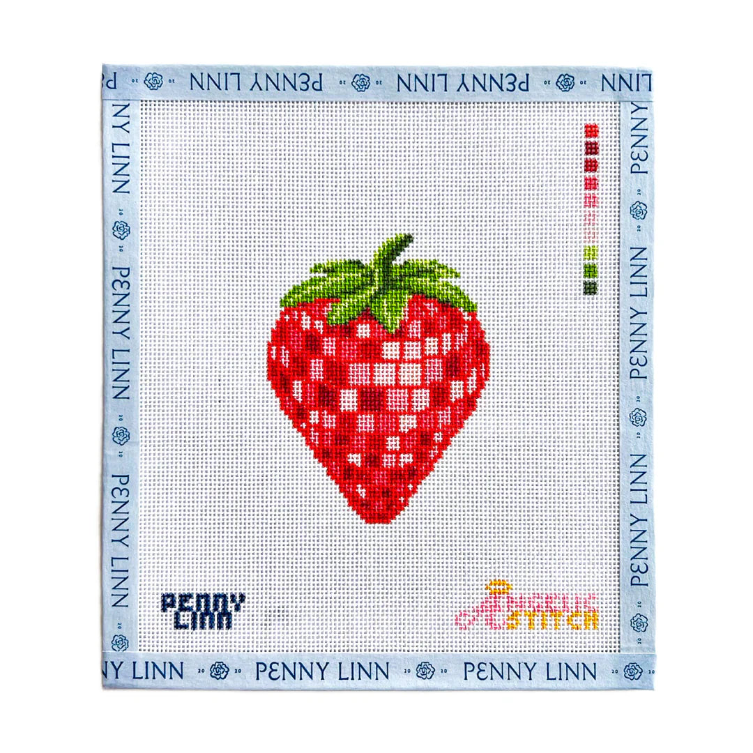 Disco Strawberry Needlepoint Canvas by Penny Linn x The Angelic Stitch (Pre-Order)