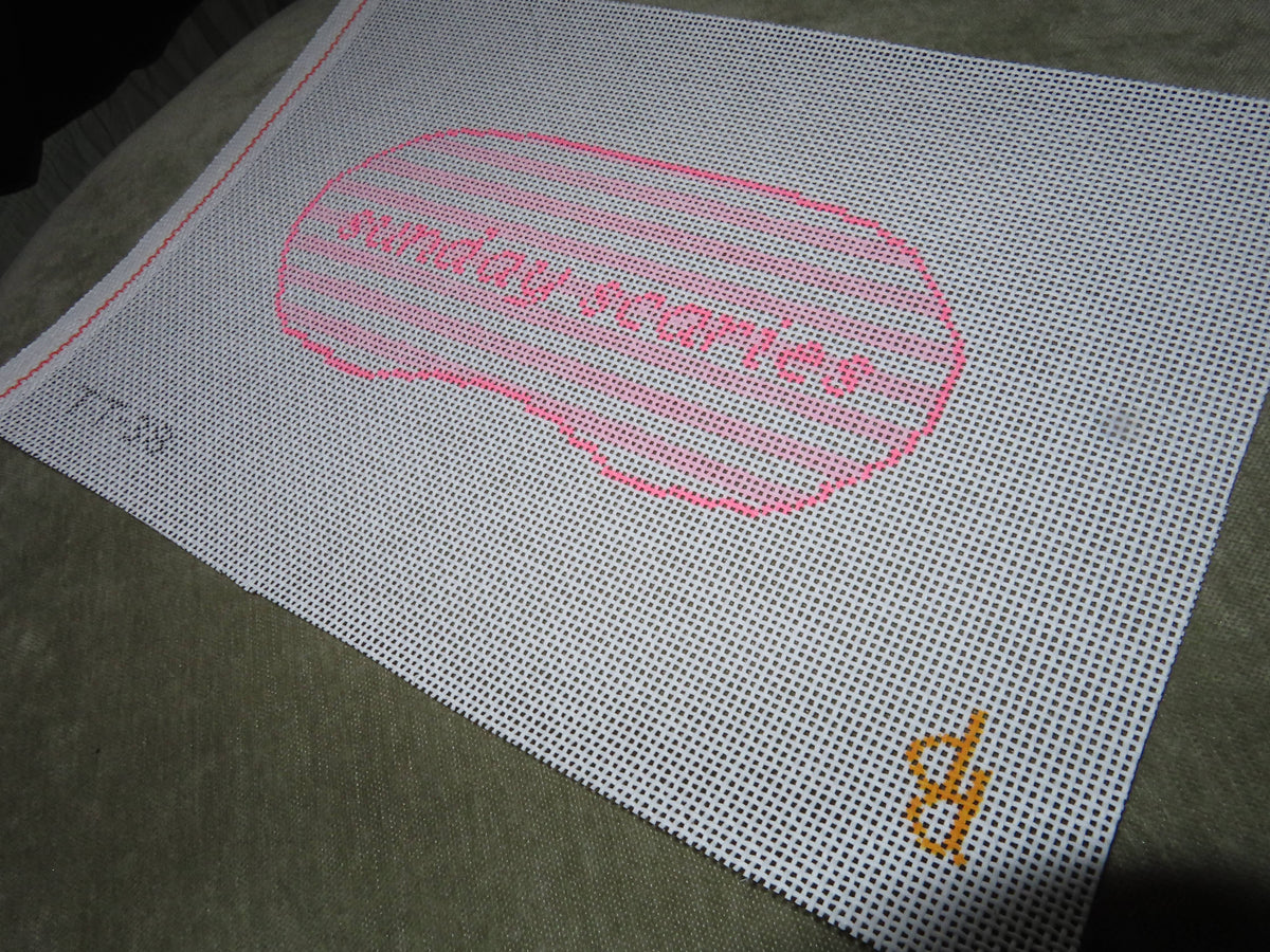 Sunday Scaries Eye Mask Needlepoint Canvas