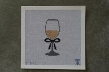 Glass of Wine Needlepoint Canvas: White