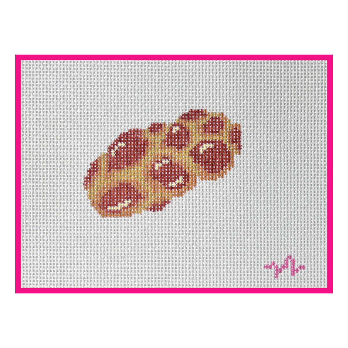 Challah hand-painted needlepoint canvas by Code Thread Needlepoint on 13 mesh