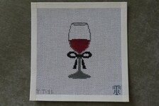 Glass of Wine Needlepoint Canvas: White