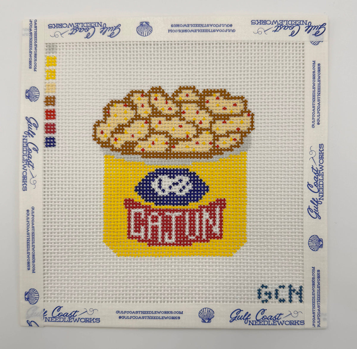 Gulf Coast Needleworks Cajun Boiled Peanuts hand-painted 13 mesh needlepoint canvas