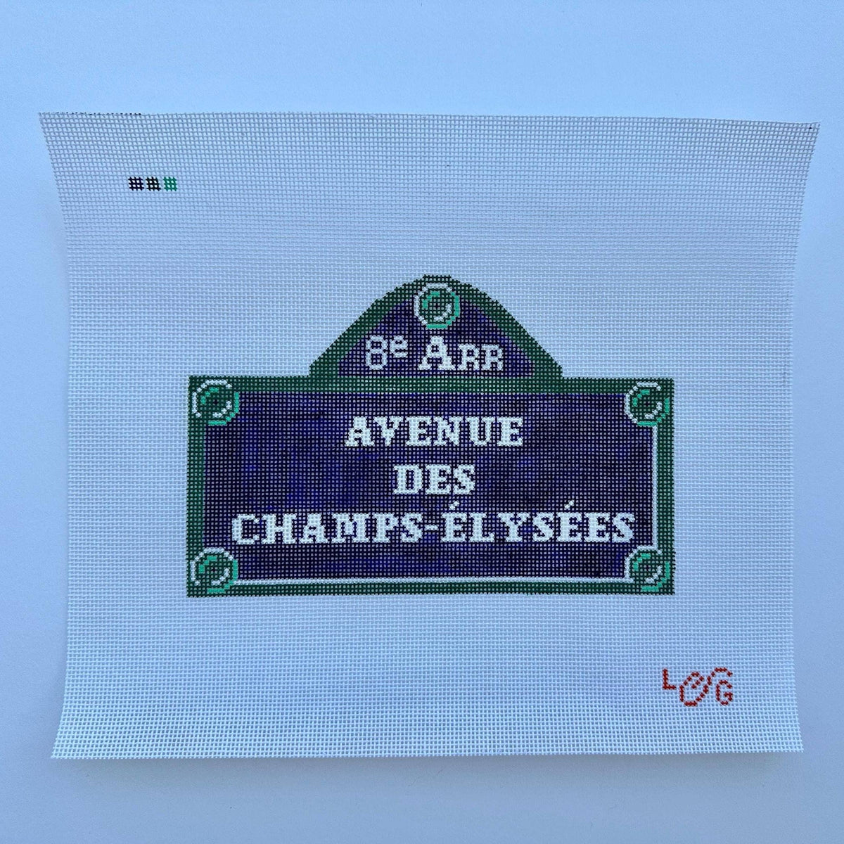 Le Grande Stitchery LGS003 Champs-Élysées hand-painted 18 mesh needlepoint canvas
