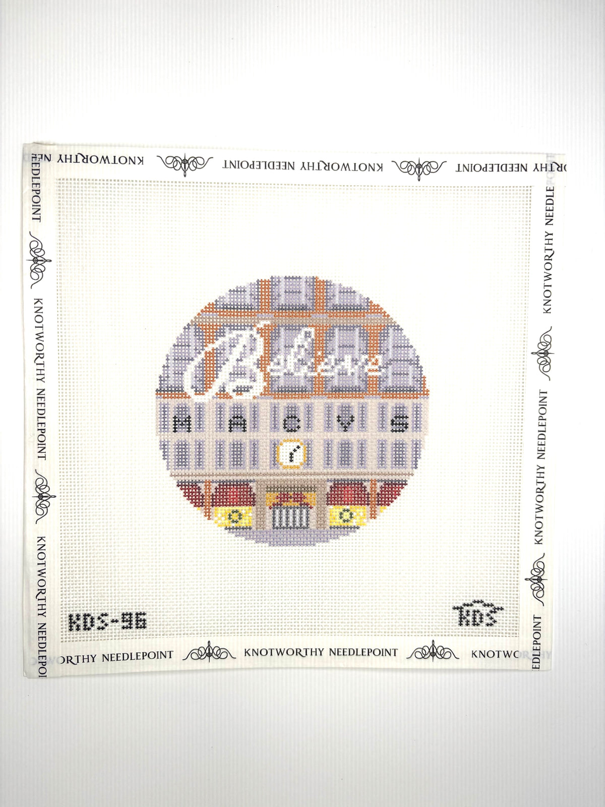 Macy's Believe Round Needlepoint Canvas KDS-96 by Kirkland Design Studio