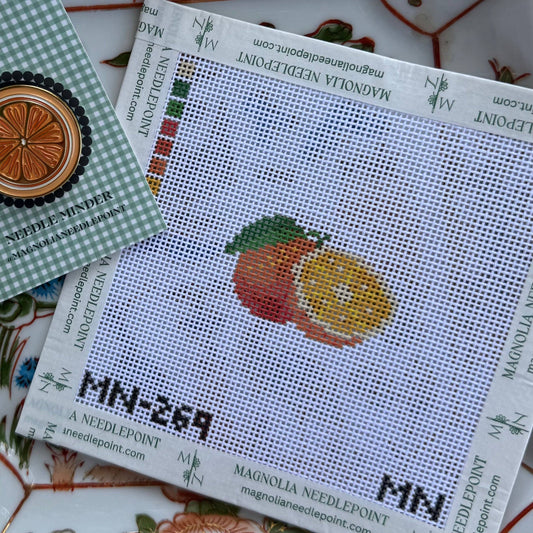 Magnolia Needlepoint MN-269 Orange Mini 18 mesh needlepoint canvas detail