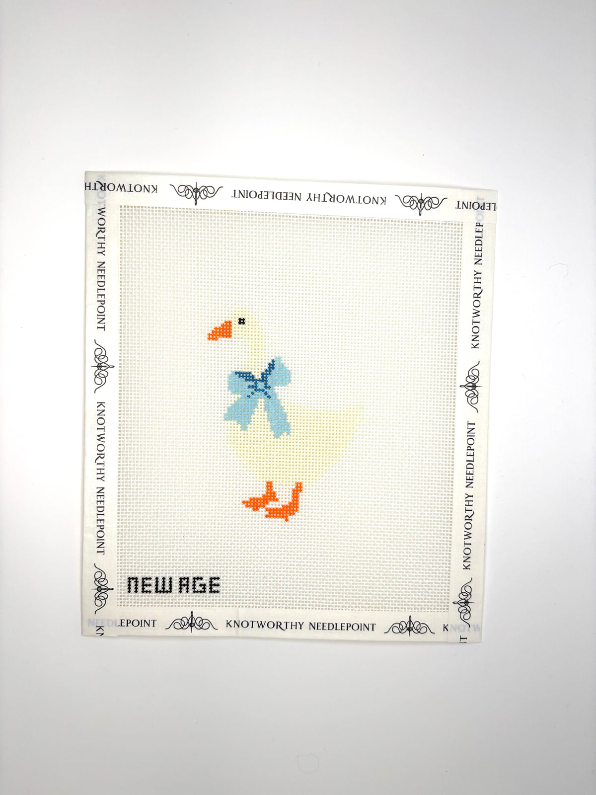 New Age Needlepoint Blue Baby Goose hand-painted 18 mesh needlepoint canvas