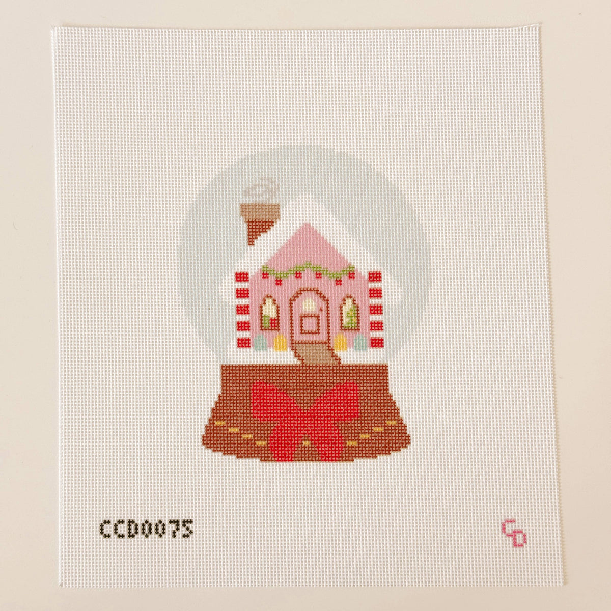 Cotswold Co Designs Christmas Snow Globe printed 18 mesh needlepoint canvas
