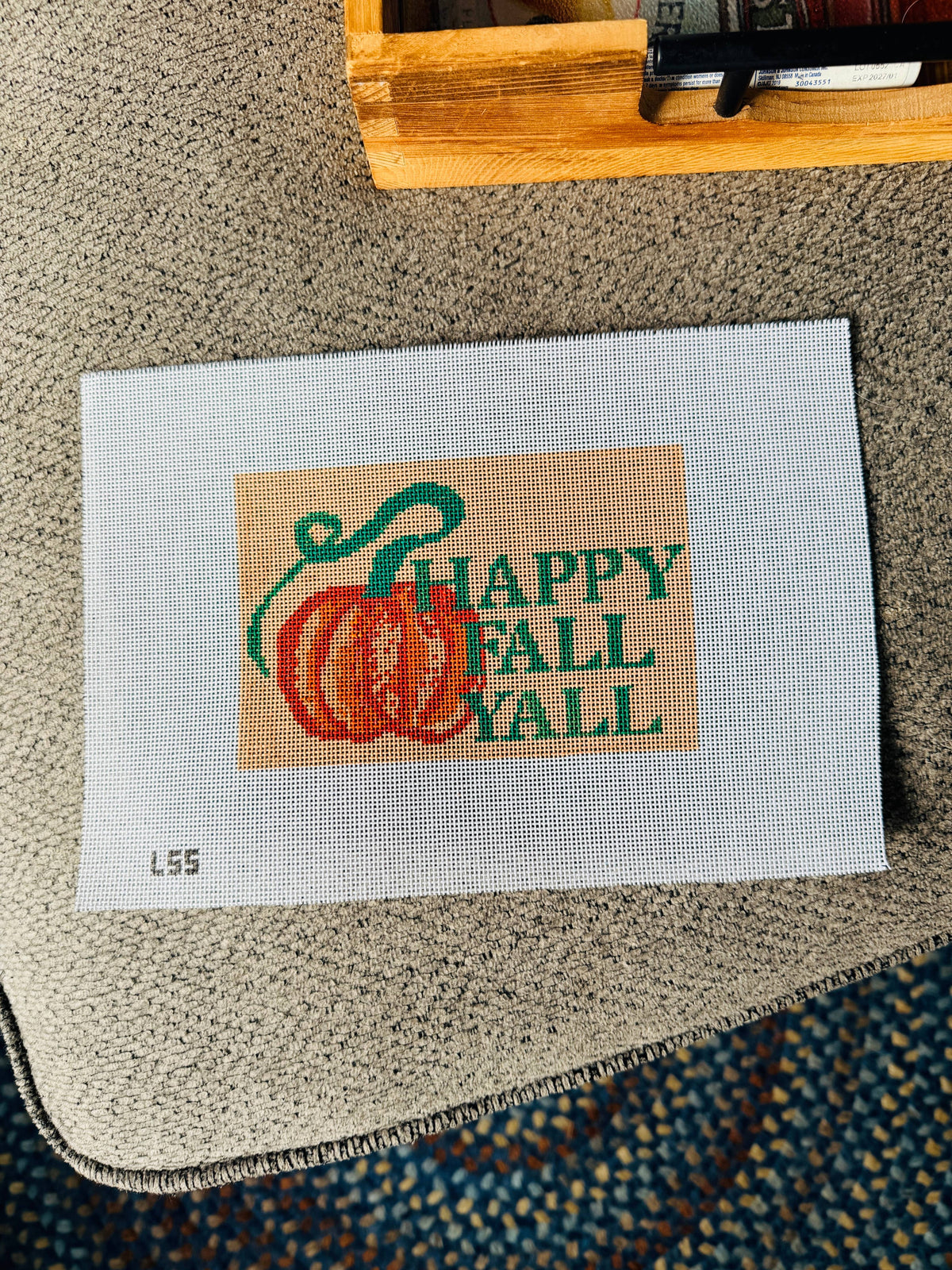 Happy Fall Yall 18 Mono Mesh Needlepoint Canvas