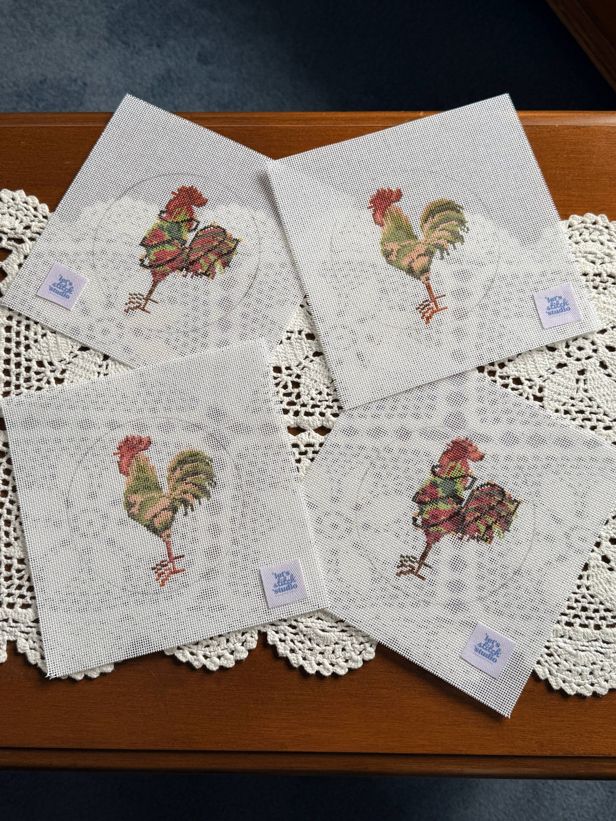 Mr. Camo Cock-A-Doodle-Do 18 Mesh Needlepoint Canvas detail view 3