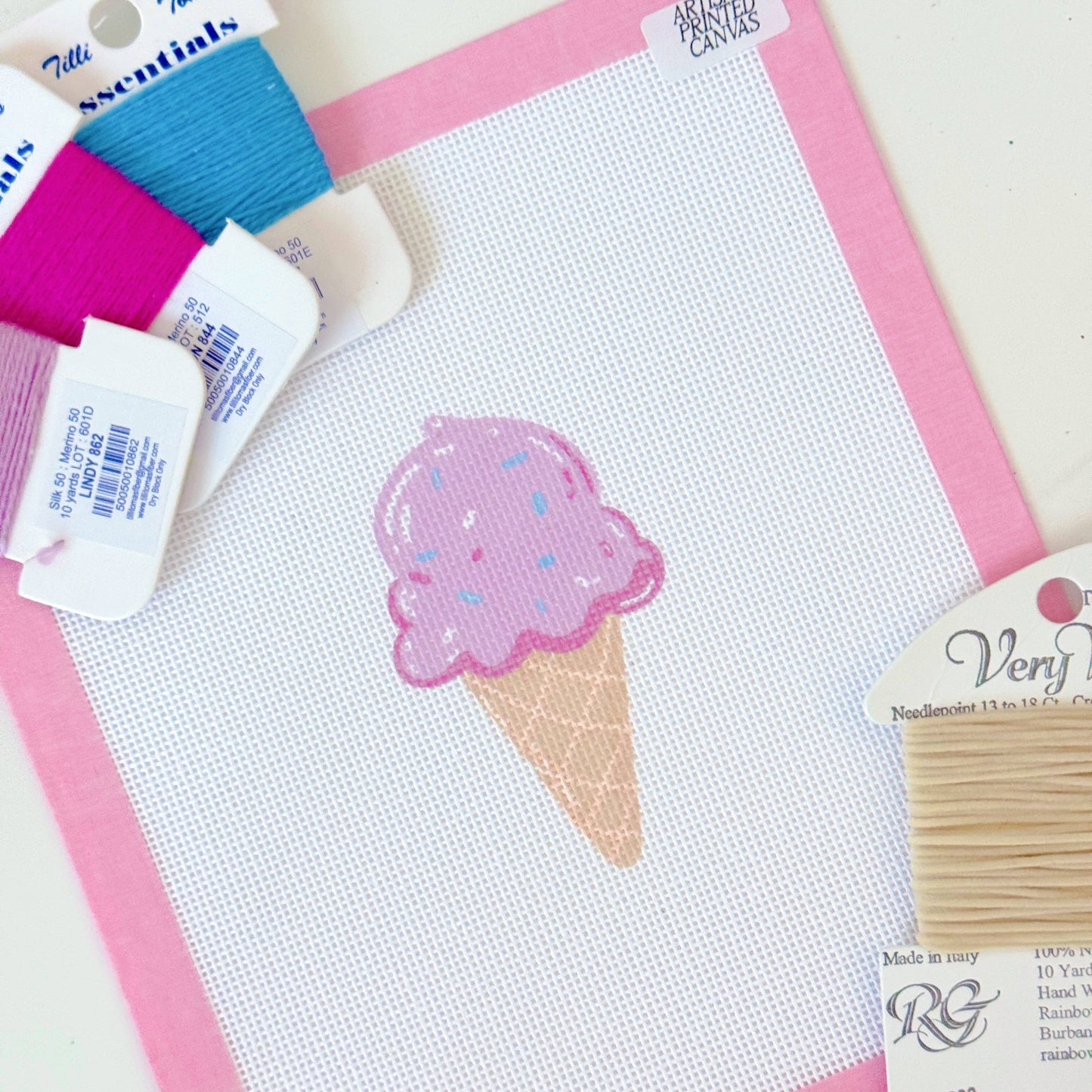 Ice Cream Summer Needlepoint Canvas