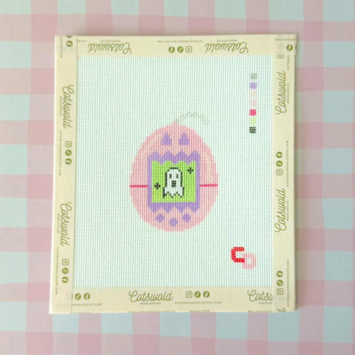 Halloween Ghost Tamagotchi Needlepoint Canvas
