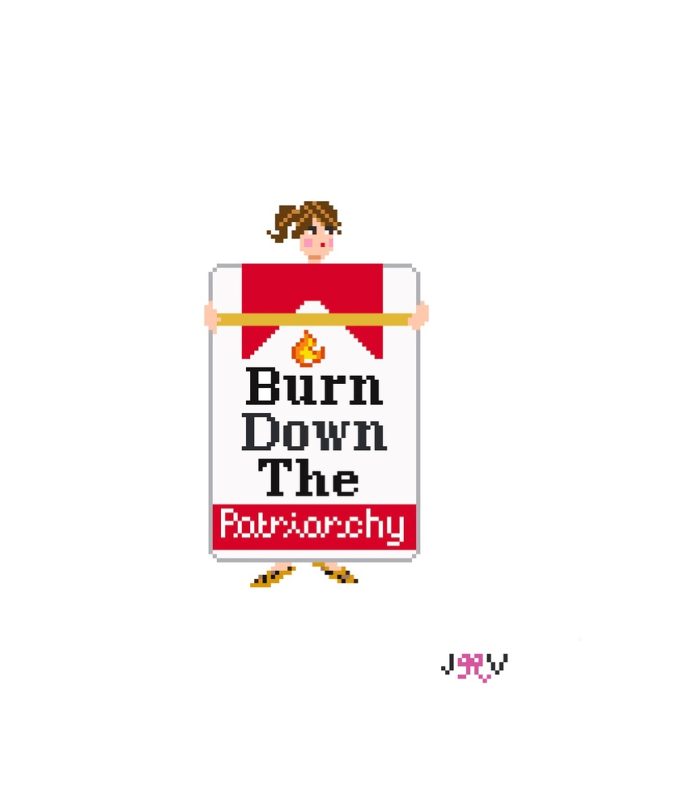 JV194 - Burn Down Needlepoint Canvas (Pre-Order)