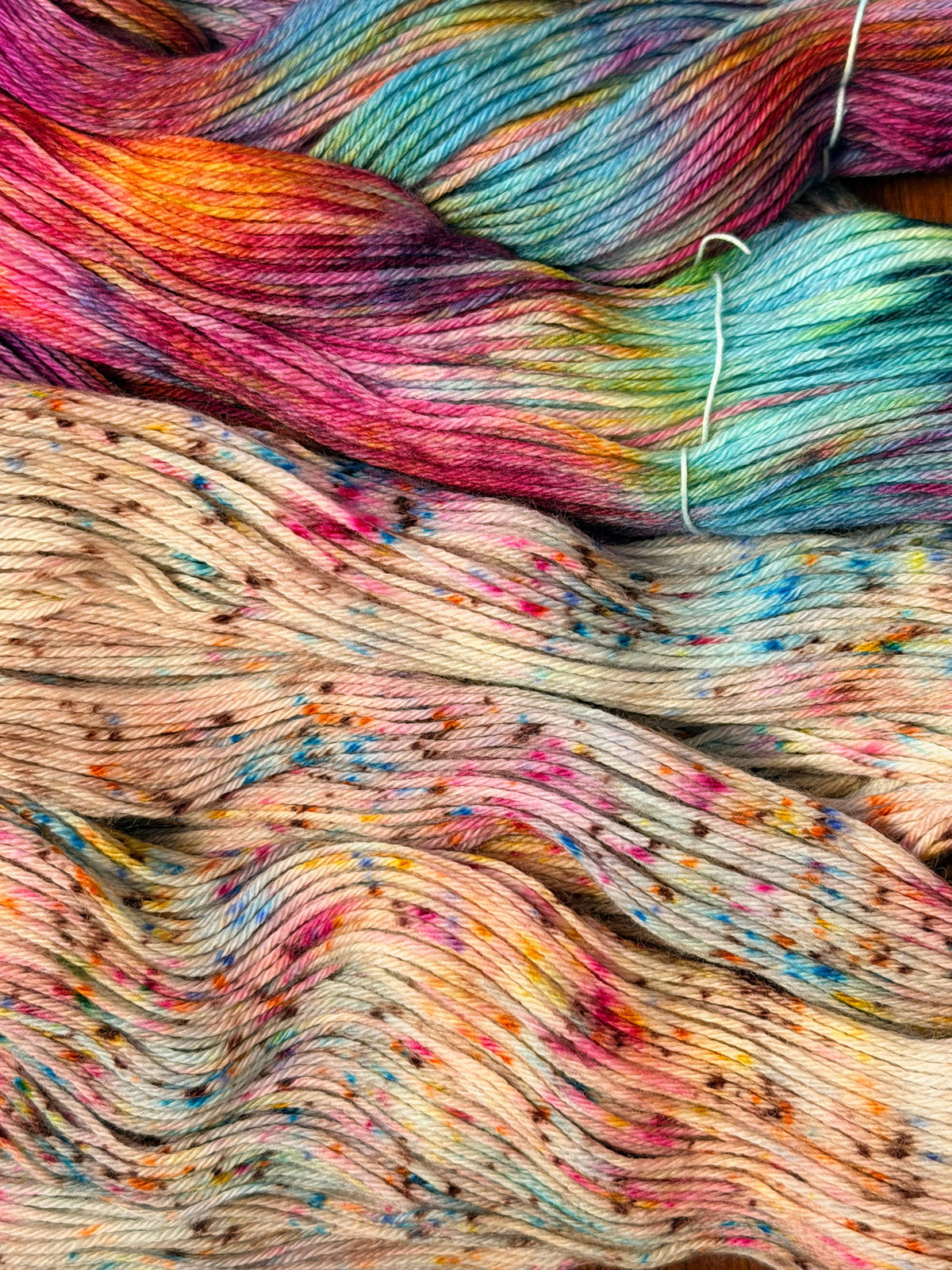 Hand-Dyed Merino Wool Thread | Made in Italy for Needlepoint: SUMMER TIE-DYE / 20 yard skeins