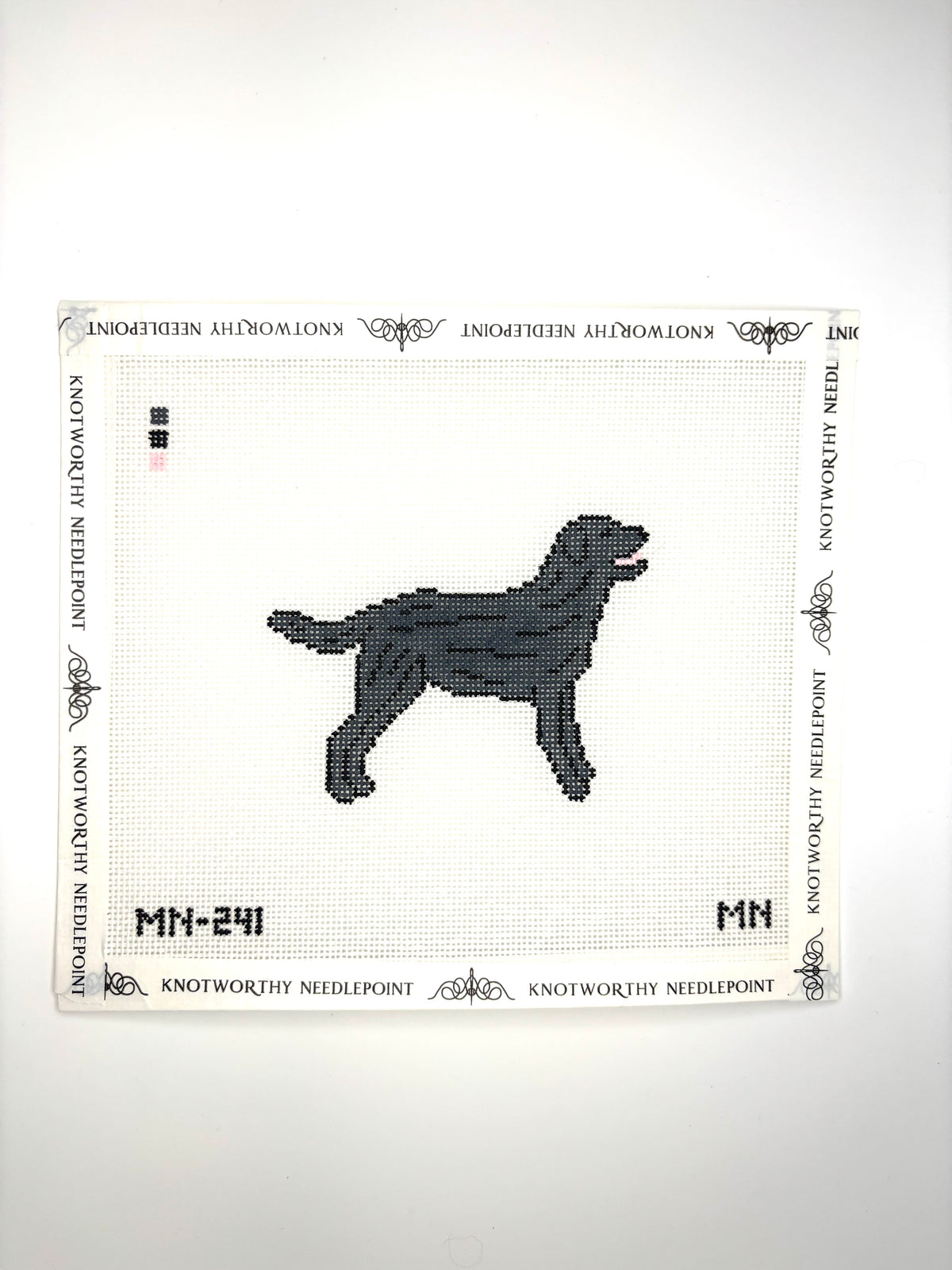 Black Labrador Retriever Hand-Painted Needlepoint Canvas – 18 Mesh | Magnolia Needlepoint