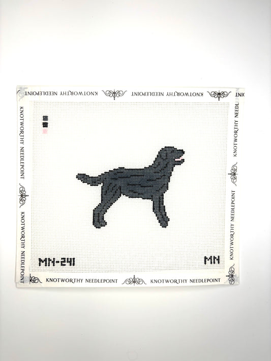 Black Labrador Retriever Hand-Painted Needlepoint Canvas – 18 Mesh | Magnolia Needlepoint