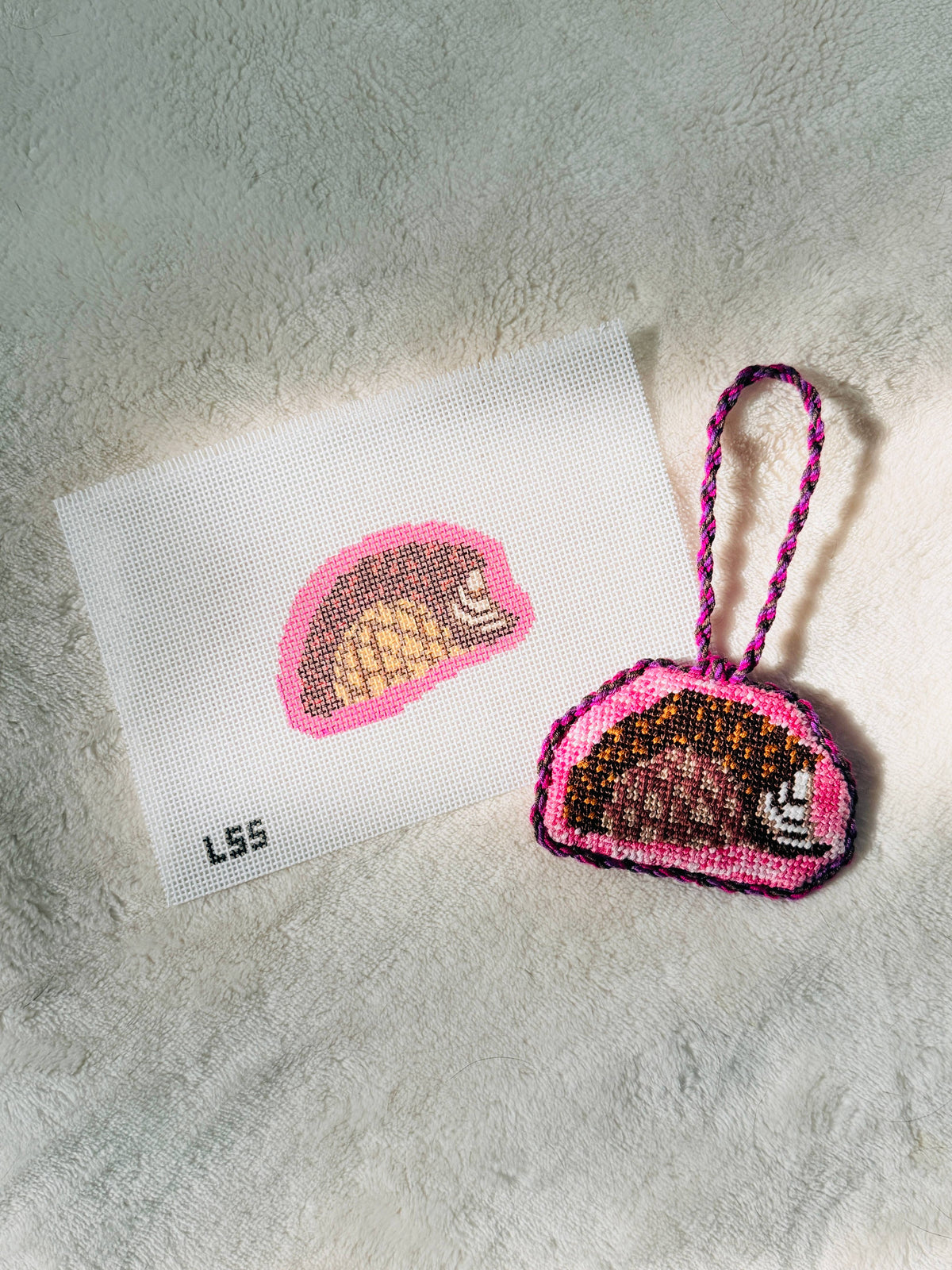 Let's Stitch Studio Chaco Taco needlepoint canvas detail