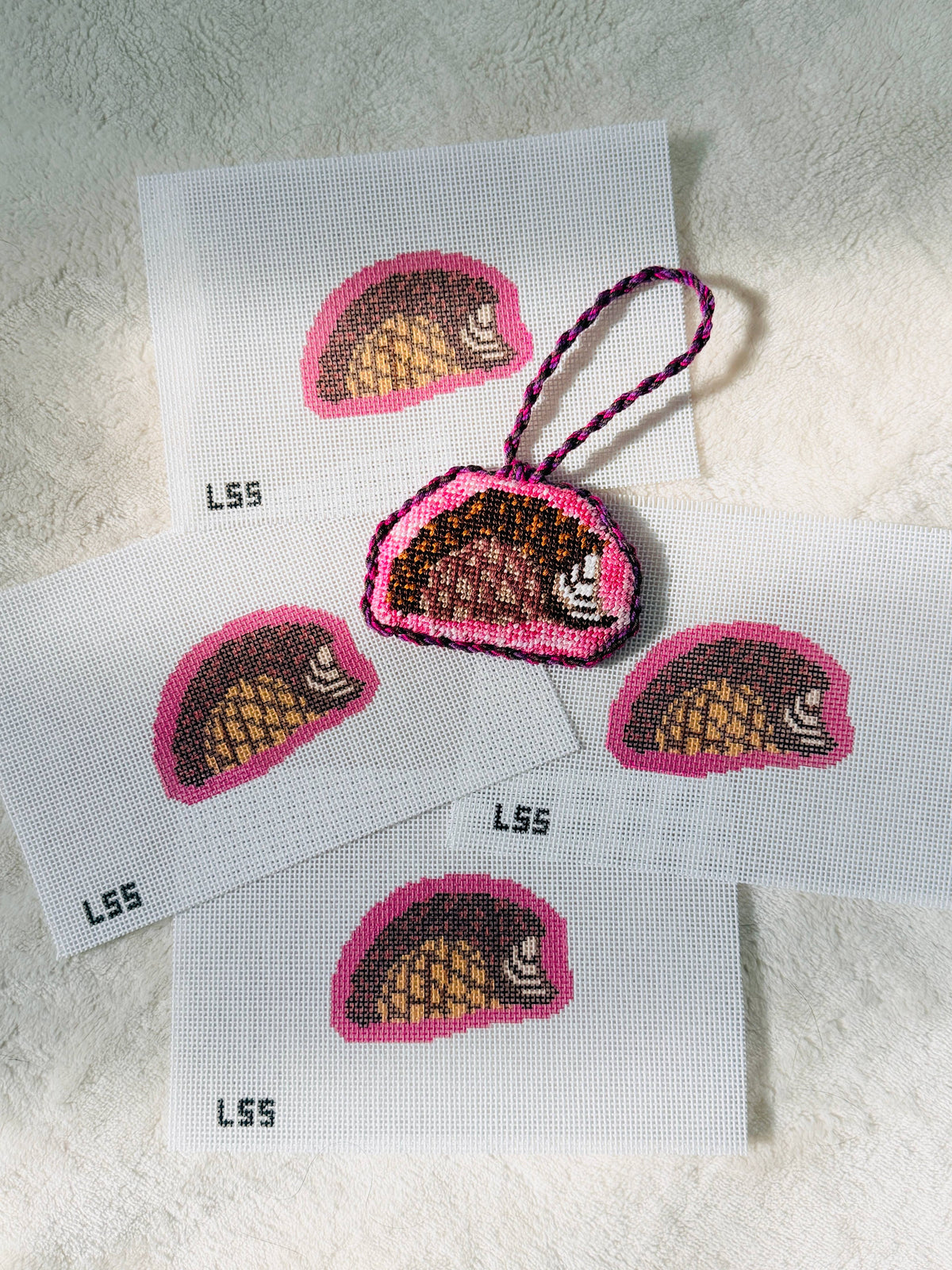 Let's Stitch Studio Chaco Taco Inspired hand-painted 18 mesh needlepoint canvas