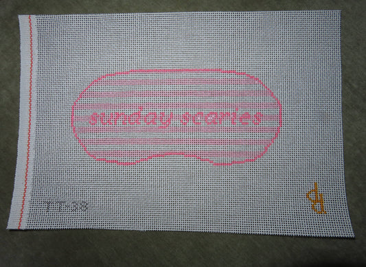 Sunday Scaries Eye Mask Needlepoint Canvas