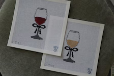 Glass of Wine Needlepoint Canvas: White
