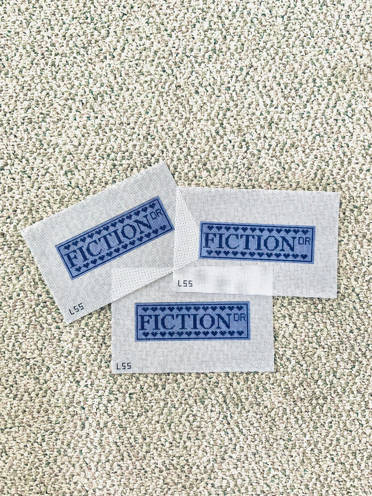 Let's Stitch Studio Fiction Dr 18 mesh needlepoint bookmark canvas