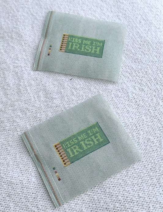 Kiss Me I'm Irish Matchbox 18 mesh needlepoint canvas detail