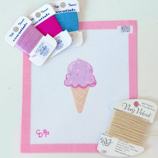 Ice Cream Summer Needlepoint Canvas