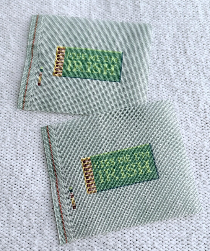 Let's Stitch Studio Irish matchbox needlepoint canvas detail