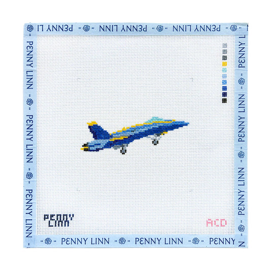 Blue Angels Jet Needlepoint Canvas by Penny Linn x ACD Designs (Pre-Order)