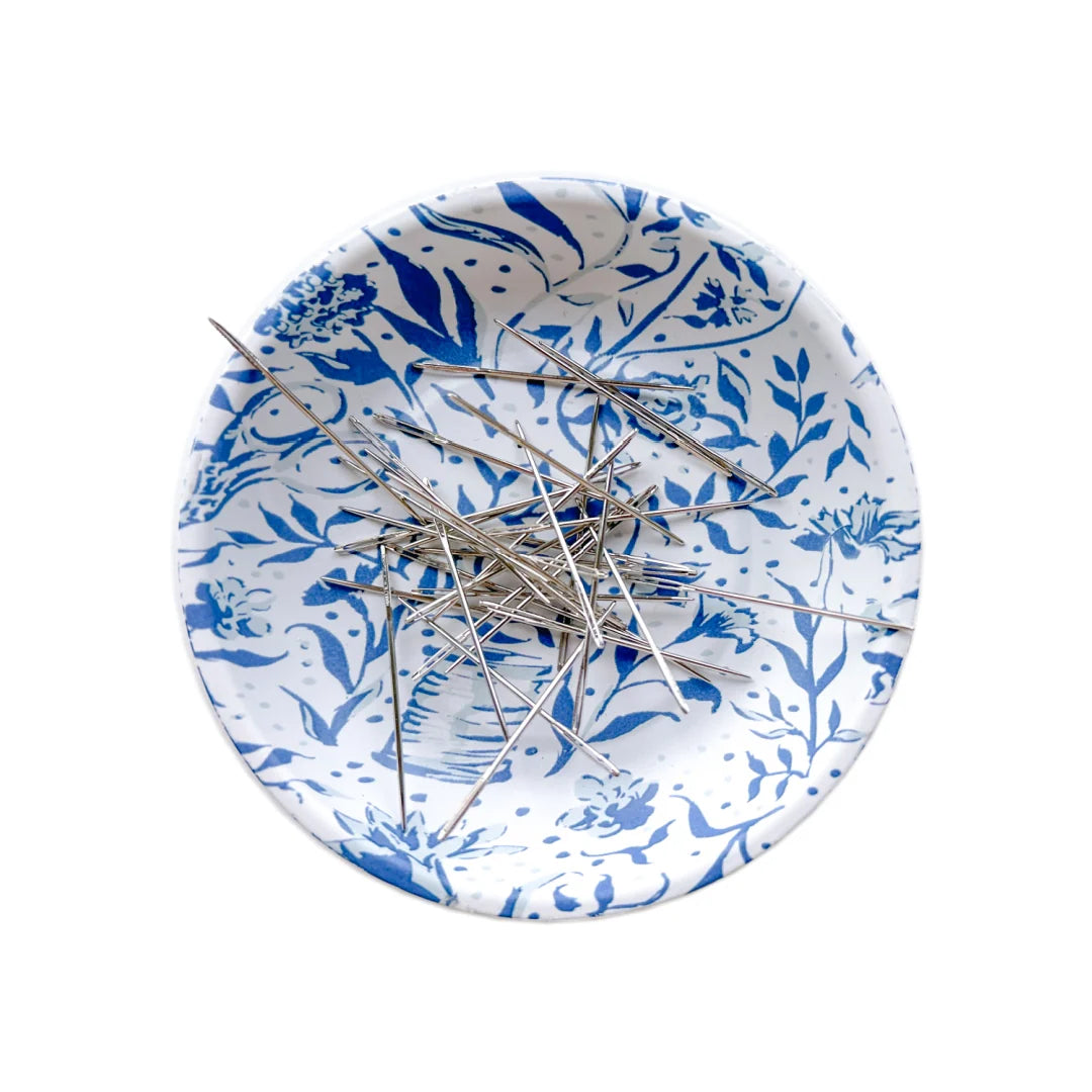 Blue Needlepoint Print Magnetic Ort Bowl | Penny Linn