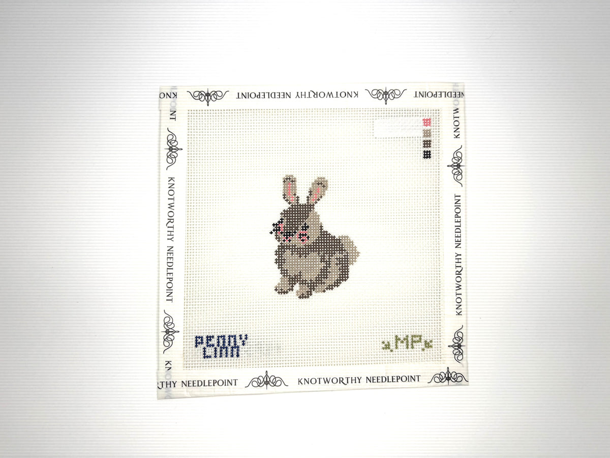 Easter Bunny Hand-Painted Needlepoint Canvas – 18 Mesh | MP Stitchery for Penny Linn
