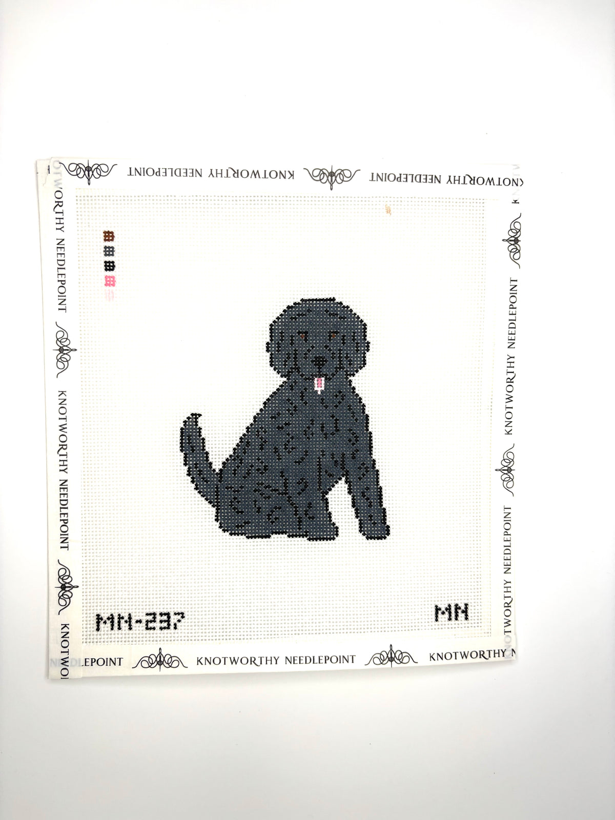Black Doodle / Poodle Hand-Painted Needlepoint Canvas – 18 Mesh | Magnolia Needlepoint