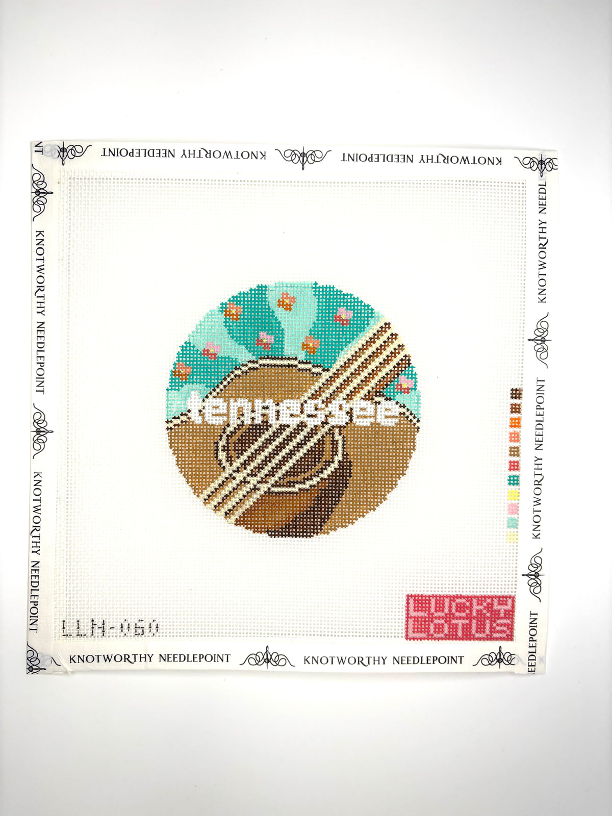 Tennessee Round Needlepoint Canvas – 18 Mesh | Lucky Lotus