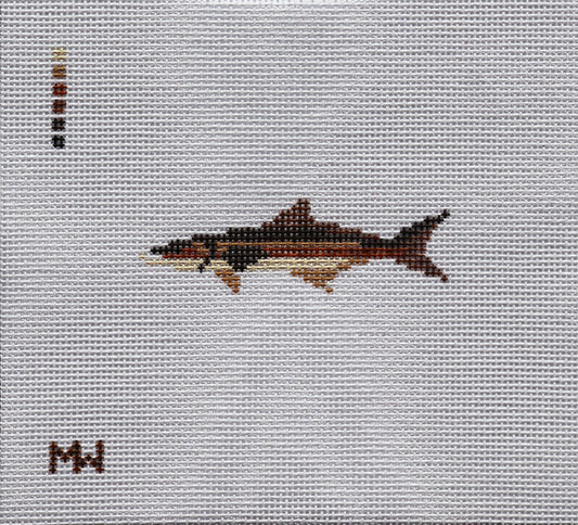 Merritt Walker mini fish needlepoint canvas