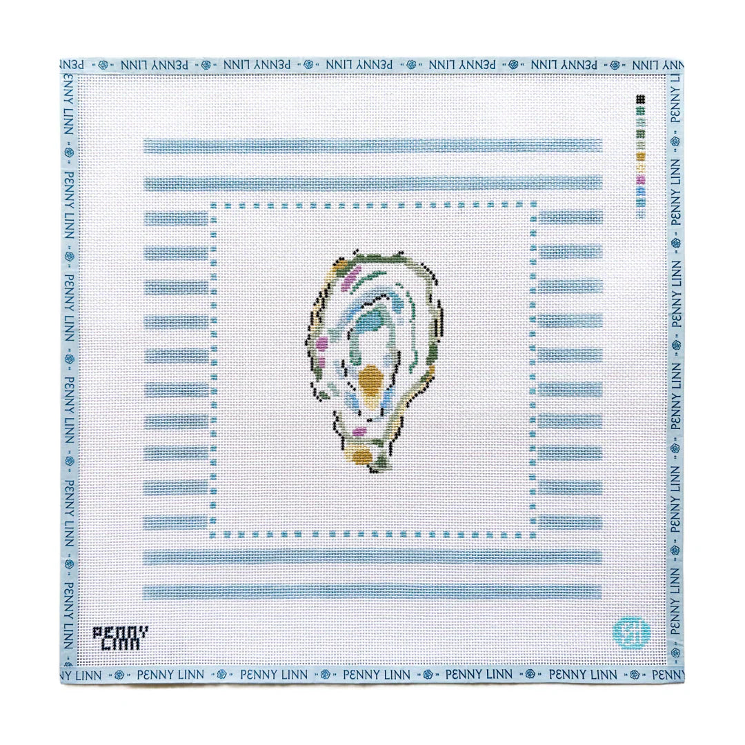 Oyster Stripes Needlepoint Canvas by Penny Linn x Evelyn Henson (Pre-Order)