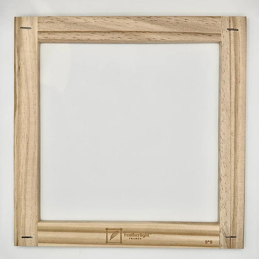 9 x 9 square Featherlight wooden needlepoint frame for larger canvases