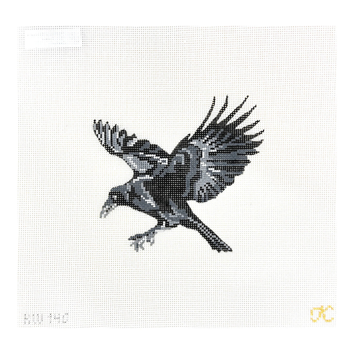 Kate Woodward KW140 Flying Crow 18 mesh needlepoint canvas