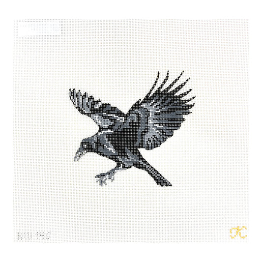 Kate Woodward KW140 Flying Crow 18 mesh needlepoint canvas