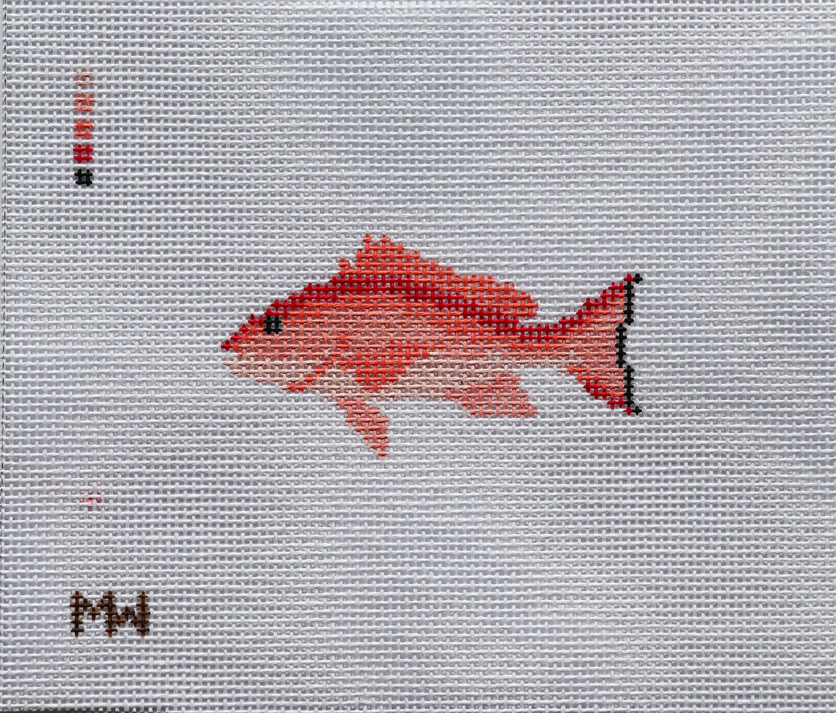 Red Snapper Mini Needlepoint Canvas by Merritt Walker