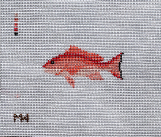 Red Snapper Mini Needlepoint Canvas by Merritt Walker